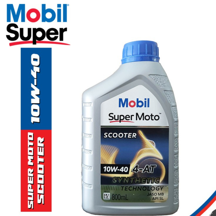 Nhớt xe ga Mobil Super Moto Scooter 10W40/10W30 nhập khẩu Singapore