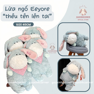 Gấu bông thêu tên theo yêu cầu LỪA EEYORE XÙ lông mềm tặng kèm yếm hoa xinh
