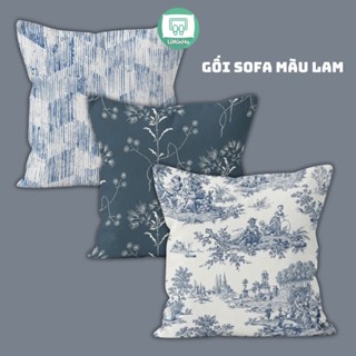 Gối tựa lưng sofa, trang trí phòng khách hoạ tiết MEN LAM SỨ chất liệu nhung lông đào phong cách ấn tượng