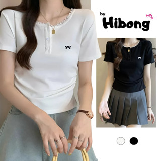 Áo Thun Tay Ngắn Cổ Tròn PHỐI REN CÓ NÚT THÊU NƠ Nhún Eo Dáng Dài DD44, Áo Babytee Nữ Chất Thun Borip Kiểu Ôm Body - HIB