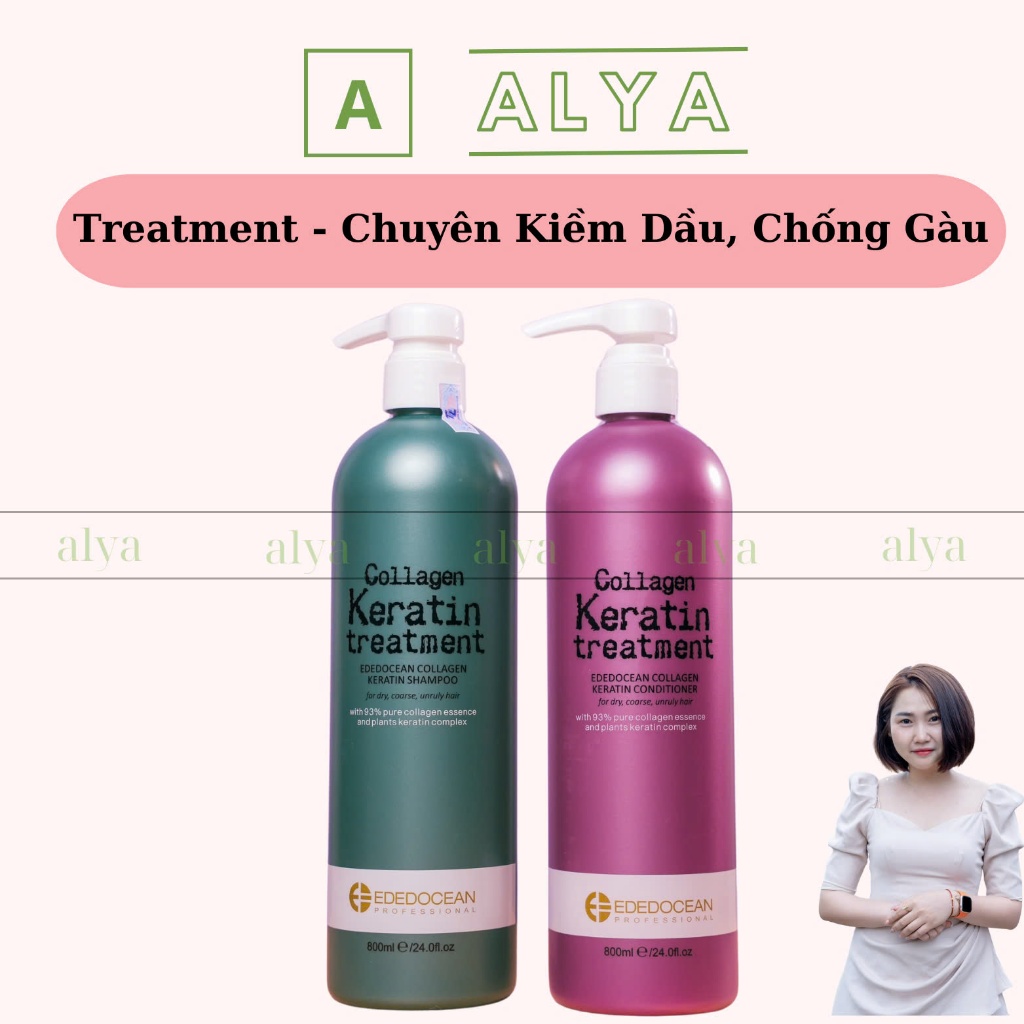 Cặp Dầu Gội Xả Keratin Ededocean Treatment 800ML Giảm Rụng Tóc, Kích Mọc Tóc, Phục Hồi Tóc Hư Tổn 🎯️