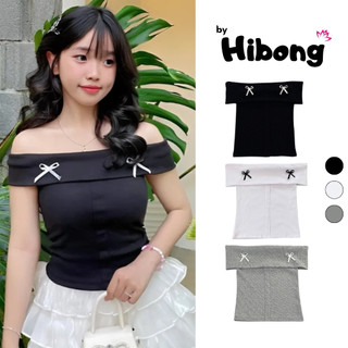 Áo Thun Dáng Dài TRỄ VAI Đính NƠ 2 BÊN Chất Gân BM00_BM201, Áo Babytee Bệt Vai Ôm Gọn Kiểu Trơn Nữ Tôn Dáng - HIBONG