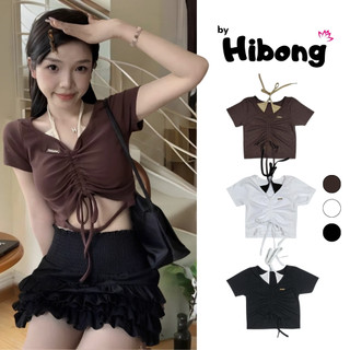 Áo Croptop YẾM LOGO RÚT DÂY Khoét Eo BM00_BM291, Áo Thun Kiểu Ôm Body Chất Thun Gân Thời Trang Nữ Hàn Quốc Tôn Dáng HIBO