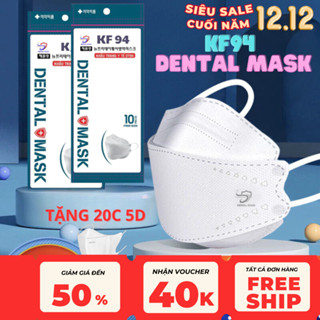 ( TẶNG 10 CÁI )Thùng 310 cái khẩu trang 4D Kf94 người lớn Dental Mask chính hãng 4 lớp kháng khuẩn chống tia UV