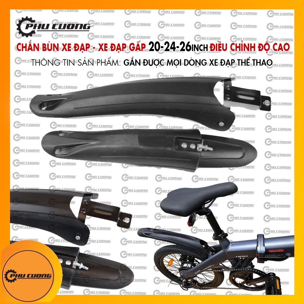 Chắn bùn nhựa đen xe đạp thể thao Galaxy 20/24/26inch ( Bộ trước + sau )
