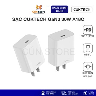 Củ sạc nhanh Cuktech GaN3 30W Type C - A18C | Bảo hành 12 tháng