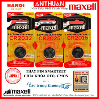 Pin 3V CR2032 CR2025 CR2016 Maxell Pin cúc áo dùng cho remote smartkey khóa điện tử máy tính đồng hồ