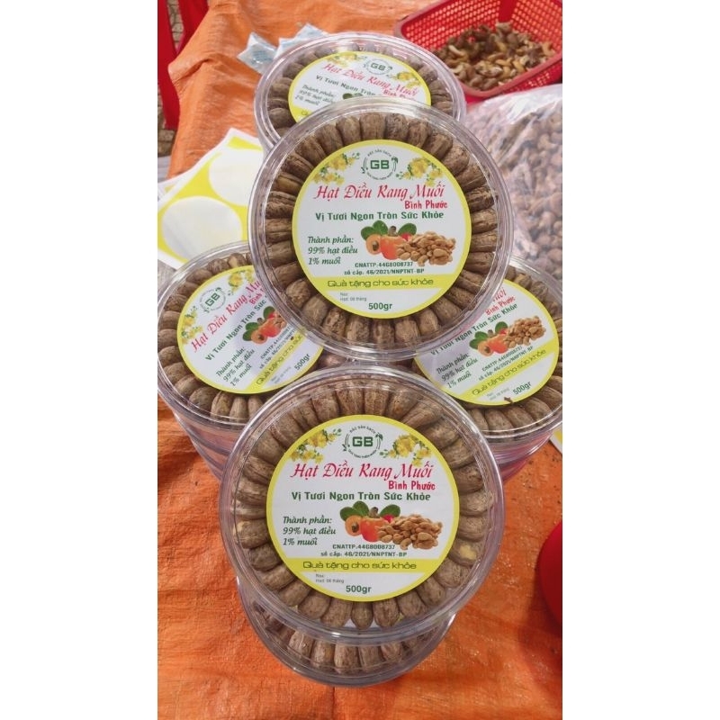 Combo 2 hộp hạt điều rang muối Bình Phước hộp 500g