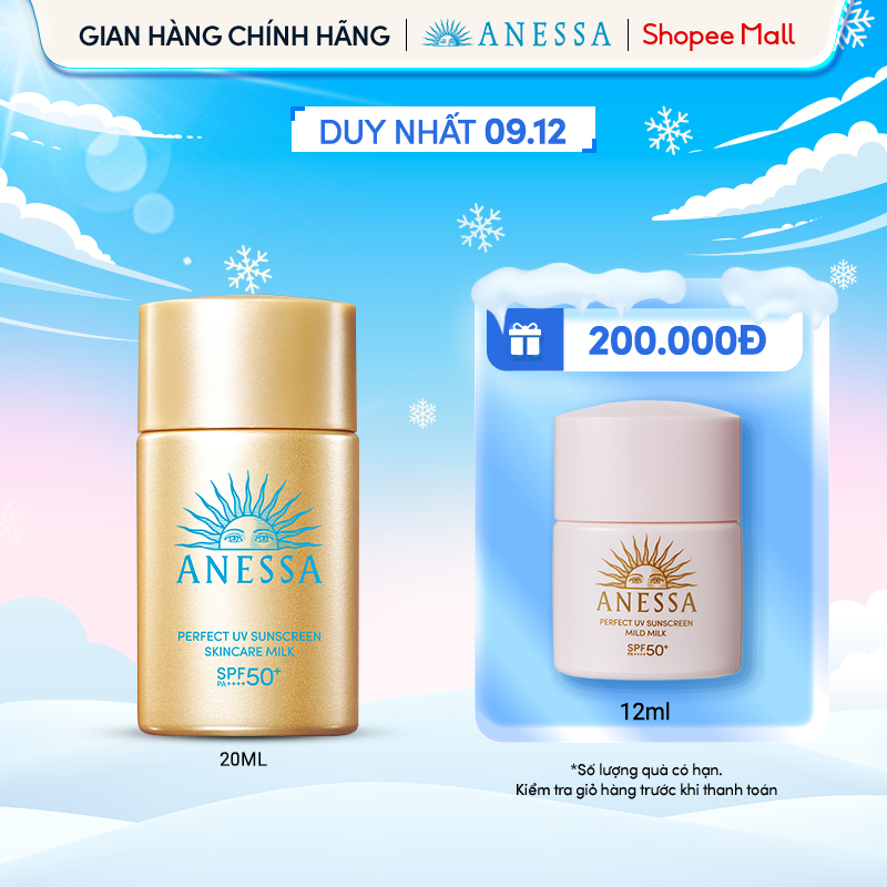 Sữa Chống Nắng Dưỡng Da Kiềm Dầu Bảo Vệ Hoàn Hảo Anessa Perfect Uv Sunscreen Skincare Milk 20Ml