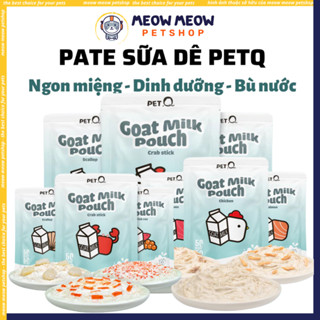 [COMBO 12 TÚI] Pate cho mèo sữa dê cao cấp PETQ, 50% sữa 50% thịt, dinh dưỡng cao, bổ sung nước
