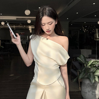 [Lazyhug] Áo lụa trễ vai sang chảnh - Silk Dusk Top