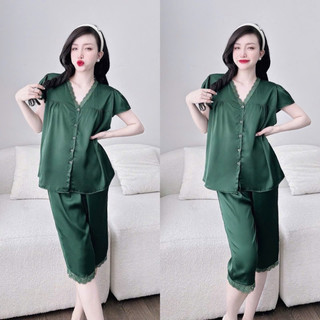 Đồ bộ Lửng Latin bigsize lụa phối ren cao cấp
