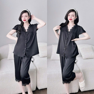 Đồ bộ Lửng Latin bigsize lụa phối ren cao cấp