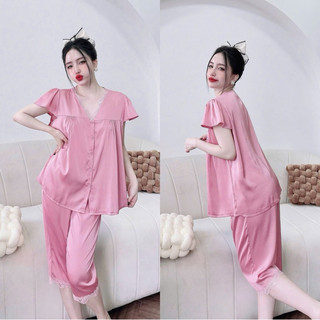 Đồ bộ Lửng Latin bigsize lụa phối ren cao cấp