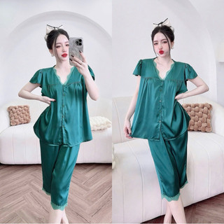 Đồ bộ Lửng Latin bigsize lụa phối ren cao cấp