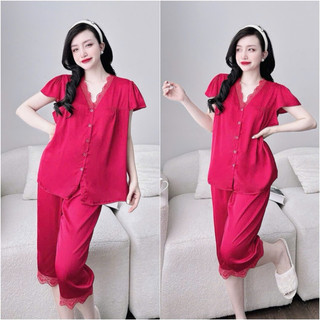 Đồ bộ Lửng Latin bigsize lụa phối ren cao cấp