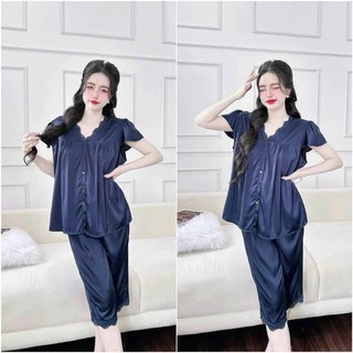 Đồ bộ Lửng Latin bigsize lụa phối ren cao cấp