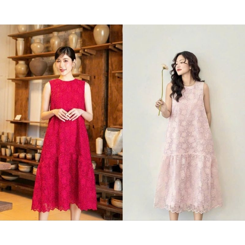 [D4203] Đầm ren suông siêu xinh