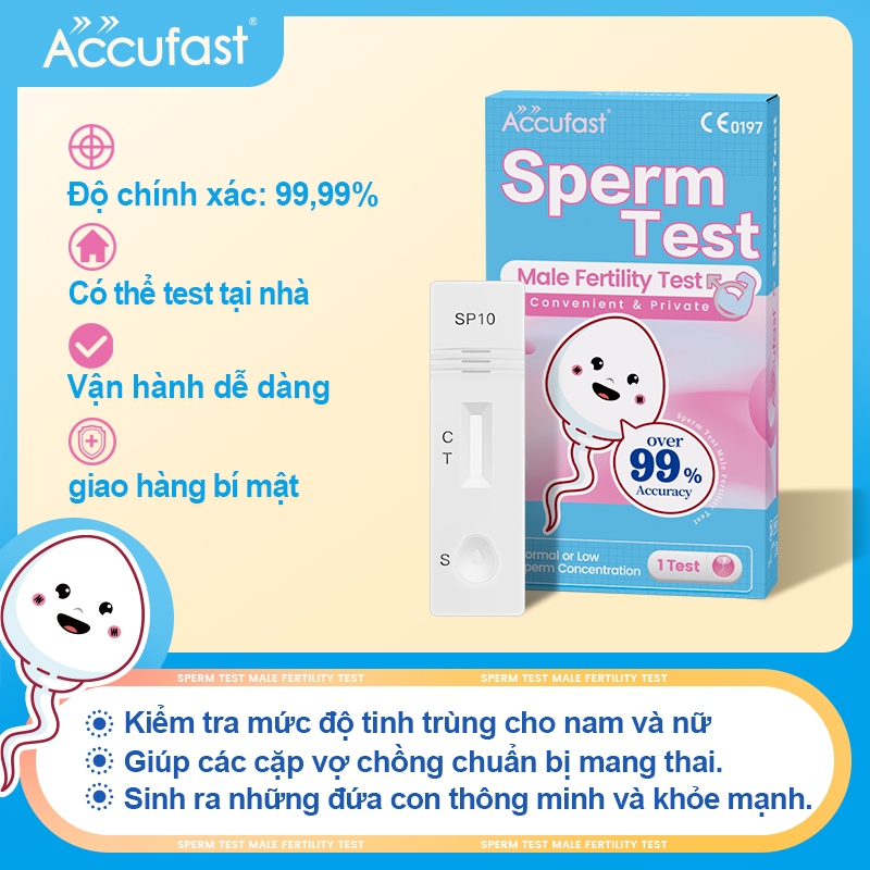 Bộ xét nghiệm tinh trùng Accufast giúp nam giới xét nghiệm trước khi mang thai-Giao hàng kín đáo, che tên，Nhanh Chóng