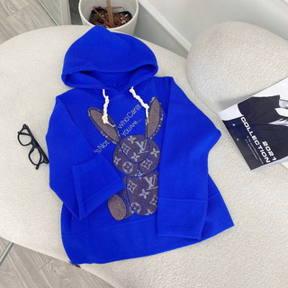 Áo len hoodie thỏ xanh