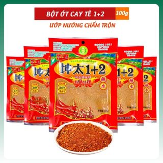  Combo 10 gói Bột ớt tê cay 1+2 chấm lạp xưởng nướng đá - Bột ớt trộn ướp đồ chiên nướng rắc đồ ăn - Gói 100g 