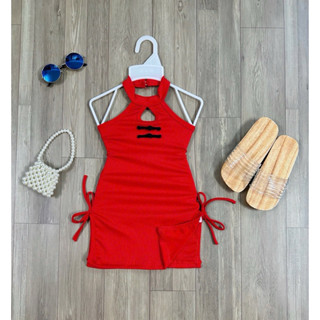  Đầm Sườn Xám Đỏ Xinh Bé Gái 