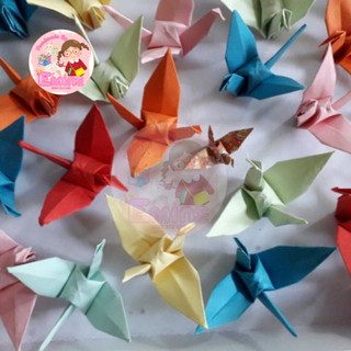 Hạc giấy xếp sẵn cỡ lớn (100 con) - Kích thước giấy 7 x 7cm