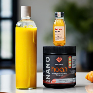 Tinh bột nghệ nano Hà An-Tặng 100ml mật ong, giàu curcumin tăng cường sức khỏe, làm đẹp da(Hộp 500g)