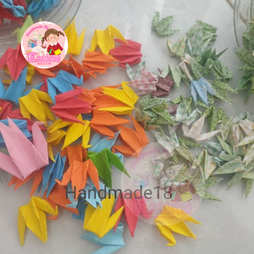 Hạc giấy xếp sẵn (100 con) - giấy 5.5x5.5cm