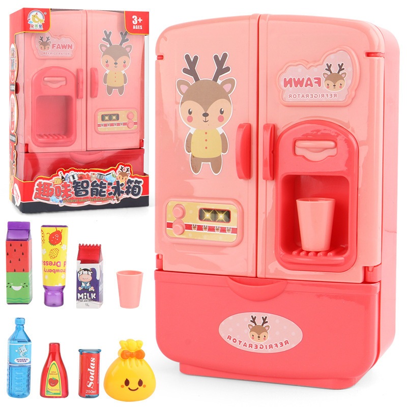 Bộ Đồ Chơi Tủ Lạnh Mini, Mô Hình Tủ Lạnh, Mô Phỏng Đồ Uống, Phụ Kiện Chơi Đồ Hàng Cho Bé 89104 HOÀNG XUÂN VP88