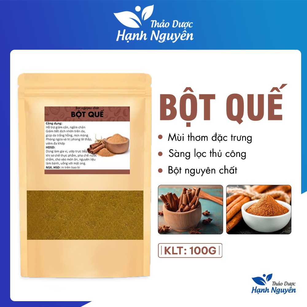 Bột quế nguyên chất 100g, thơm ấm, cay nhẹ dùng làm gia vị, làm bánh, pha trà
