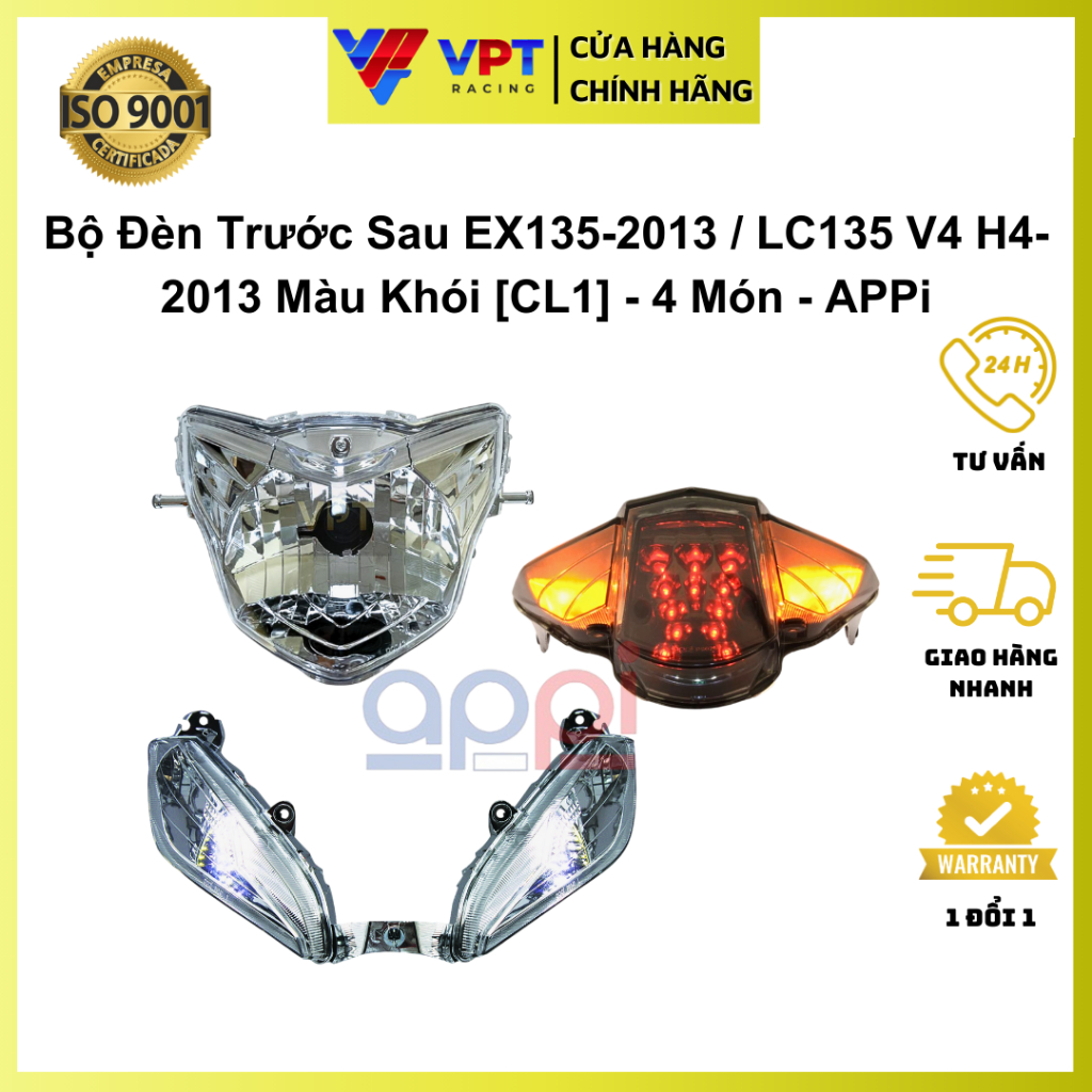 Bộ đèn LC135 V4-2013 | Combo đèn Exciter 135 [Up LC] trước sau 4 món chính hãng APPi 55D-H344