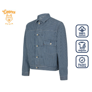Áo Khoác Denim Nam Hickory Type I 11Oz - onewashed denim, dáng regular, màu xanh sáng - Copper Denim