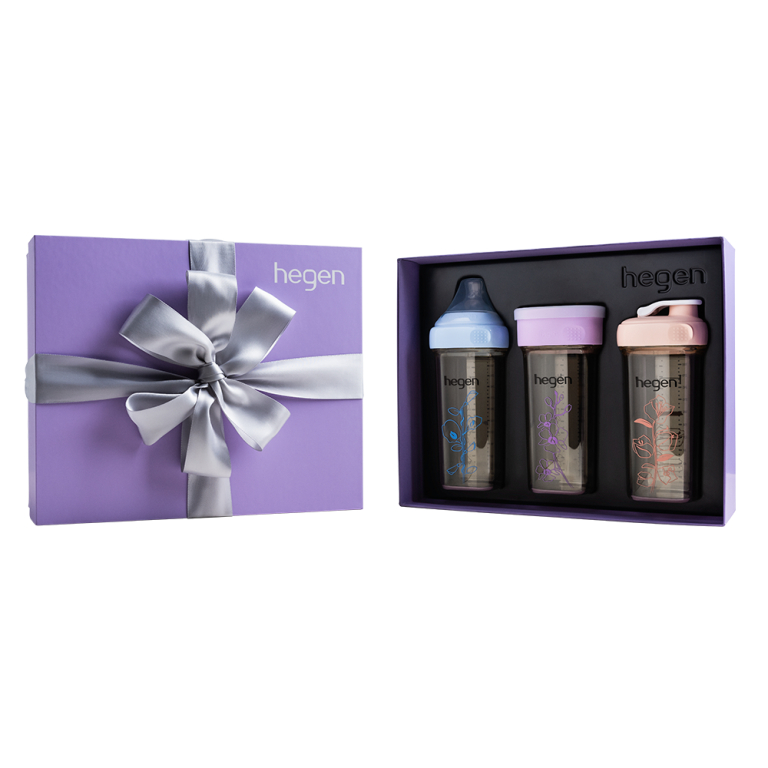 [Hegen]- Bộ sưu tập quà tặng bình sữa cao cấp Hegen PCTO™ Floral Purple cho bé
