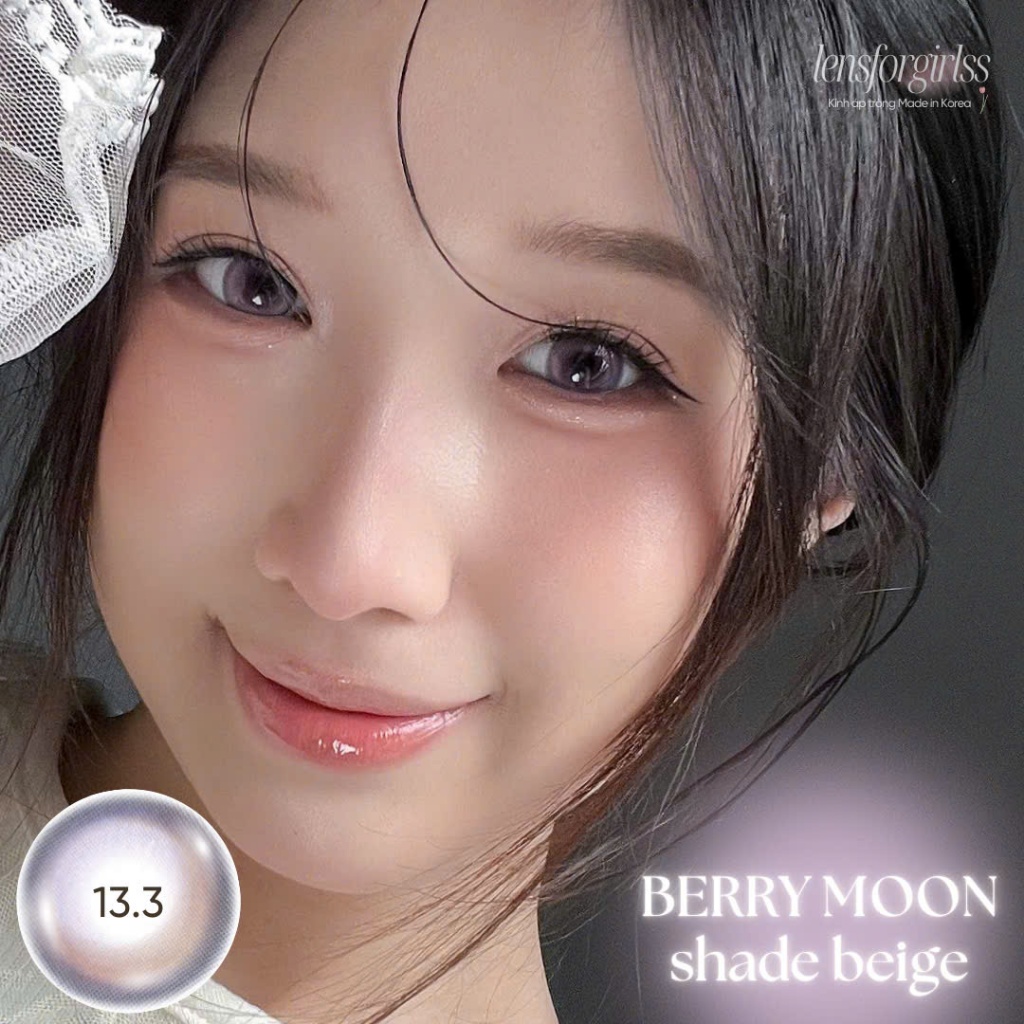 Kính áp tròng GIÃN TRÒNG hiệu ứng ánh trăng BERRY MOON SHADE BEIGE chính hãng HERA | LENSFORGIRLSS | BigBuy360 - bigbuy360.vn