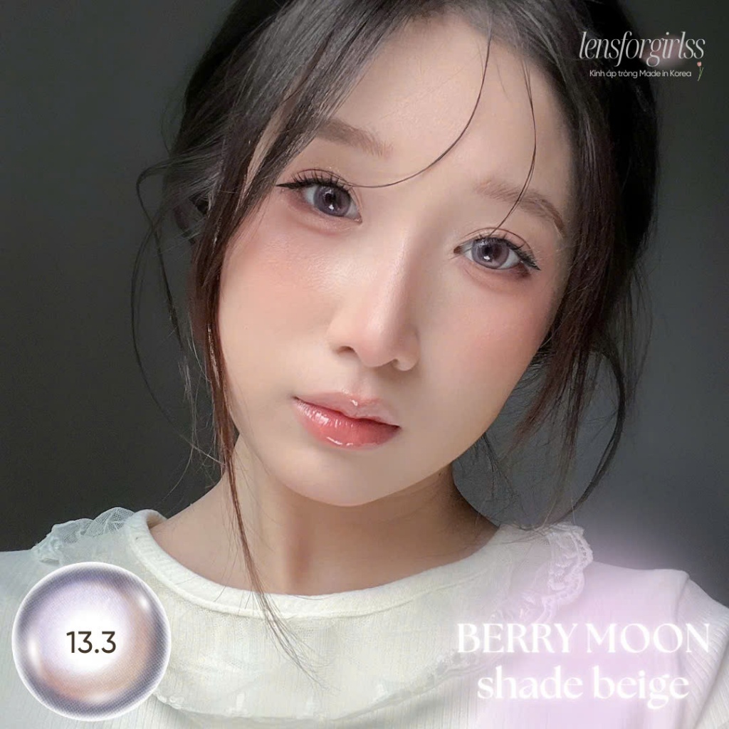Kính áp tròng GIÃN TRÒNG hiệu ứng ánh trăng BERRY MOON SHADE BEIGE chính hãng HERA | LENSFORGIRLSS | BigBuy360 - bigbuy360.vn