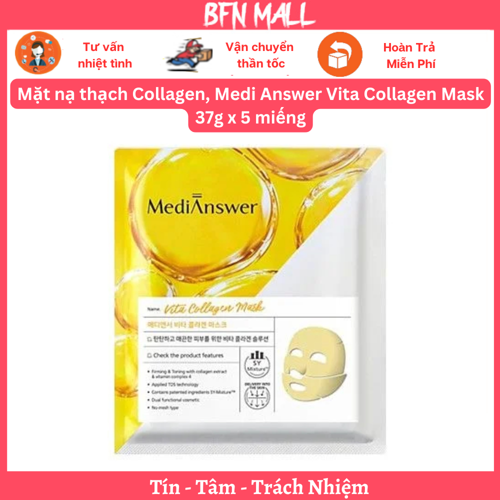 Mặt nạ thạch Collagen, Medi Answer Vita Collagen Mask 37g x 5 miếng