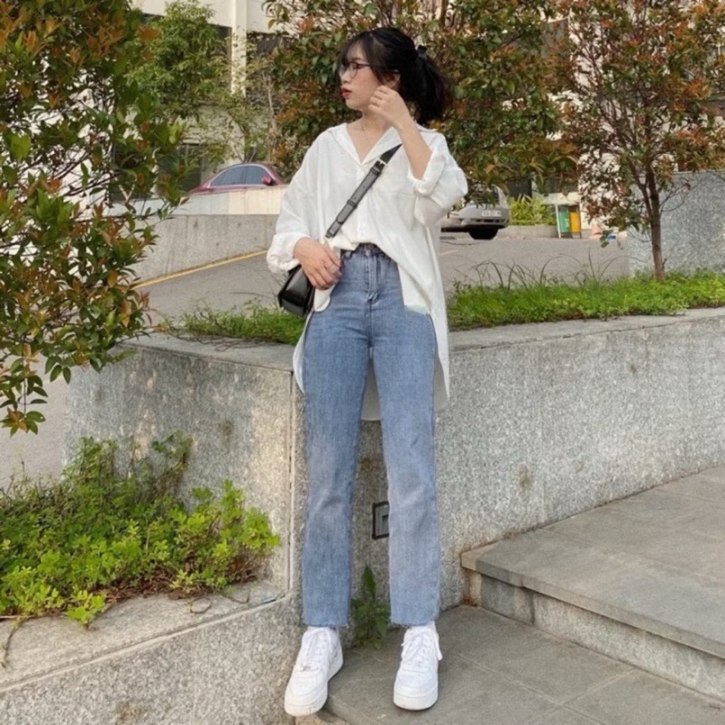 QUẦN JEANS ỐNG ĐỨNG CO DÃN
