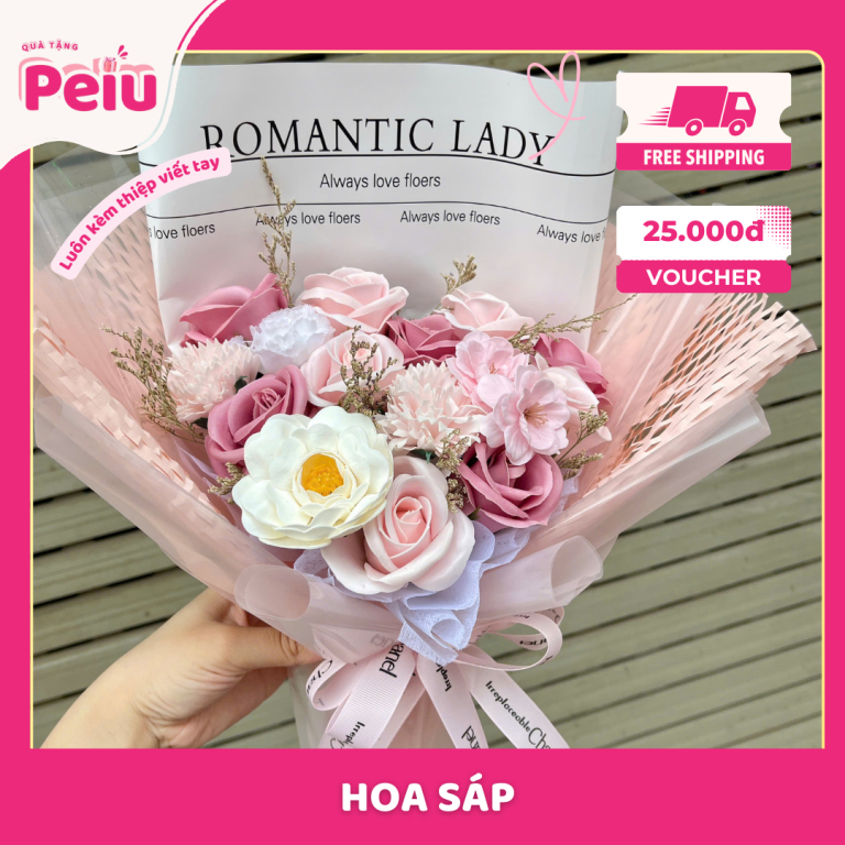 Hoa sáp mix hoa lụa giấy tổ ong-H007