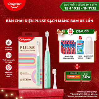 [Salim x Colgate] Bàn chải điện Colgate PULSE công nghệ sóng âm, sạch mảng bám gấp 5 lần, pin 60 ngày