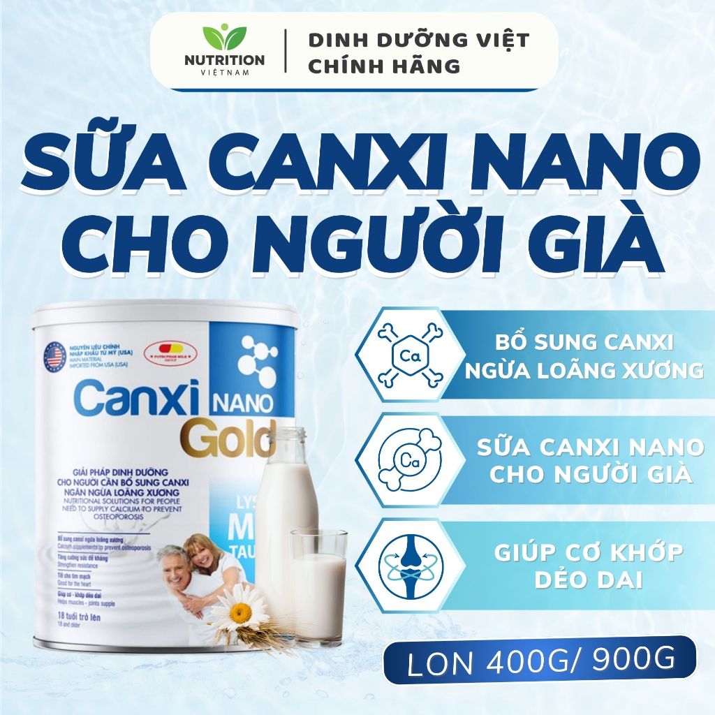 Sữa Canxi Nano Gold Sữa Bột Cho Người Lớn Tuổi Sữa Cho Người Lớn Tuổi Canxi Nano Gold Chính Hãng