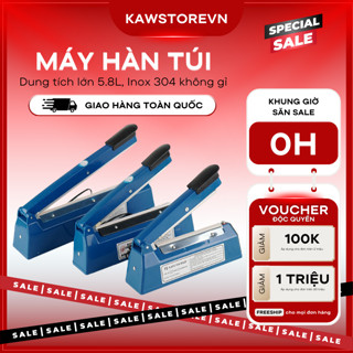 Máy hàn miệng túi ni lông túi zip dập tay KAW PFS 200 300 400 để bảo quản thực phẩm bọc sản phẩm bán hàng