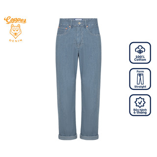 Quần Jeans Nam Hickory 11Oz - onewashed denim, dáng straight, màu xanh sáng - Copper Denim