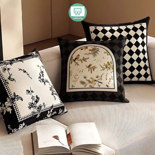 Gối tựa lưng sofa, trang trí phòng khách hoạ tiết RETRO PHÁP chất liệu nhung lông đào phong cách ấn tượng