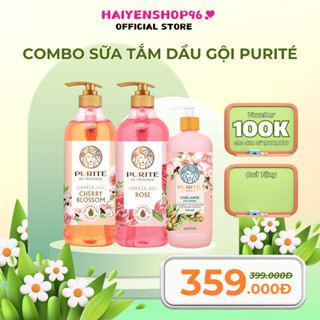  ComBo Dầu gội Purite 600ml + Sữa Tắm Purite 1,1L 