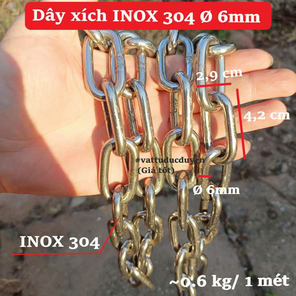 Dây xích INOX 304 Ø [ 6mm ]