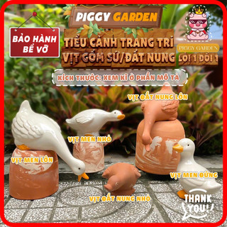  Vịt Gốm Sứ Tráng Men Vịt Đất Nung - Thú Gốm Tráng Men Trang Trí Sân Vườn Hồ Cá - Đồ Trang Trí Nhà 