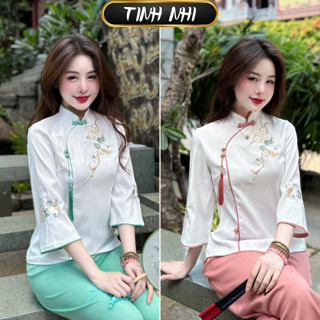  Pháp phục đi lễ thêu hoa TINH NHI thanh lịch và thời thượng PP85 