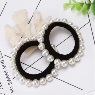 Buộc tóc đen đính hạt quanh buộc tròn đẹp – SP000722