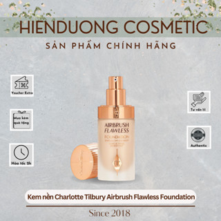 Kem nền Charlotte Tilbury Airbrush Flawless Foundation 30ml | Mịn lì, che phủ lỗ chân lông, căng sáng (bill duty)